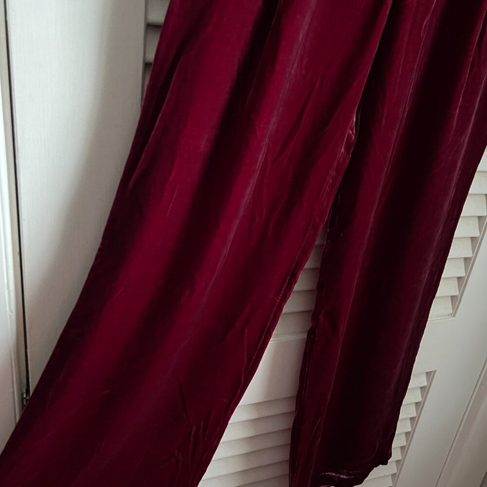 NEW! Sundance Silk-Velvet Trouser, Maroon color, S 4 - Picture 7 of 9